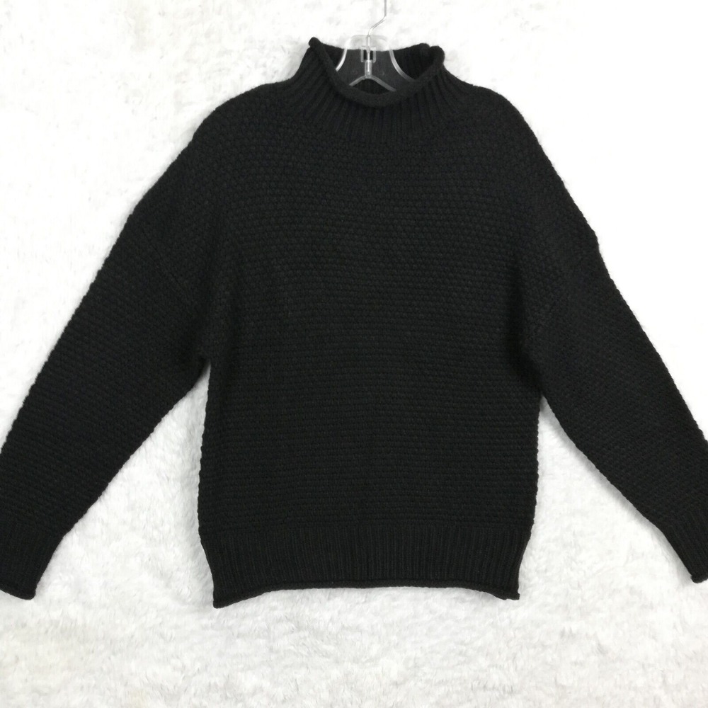 Zesica Womens Sweater Black Chunky Knit‎ Turtleneck Classic S New